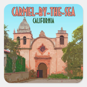 Sticker Carré Mission Carmel-By-The-Sea Basilique Californie