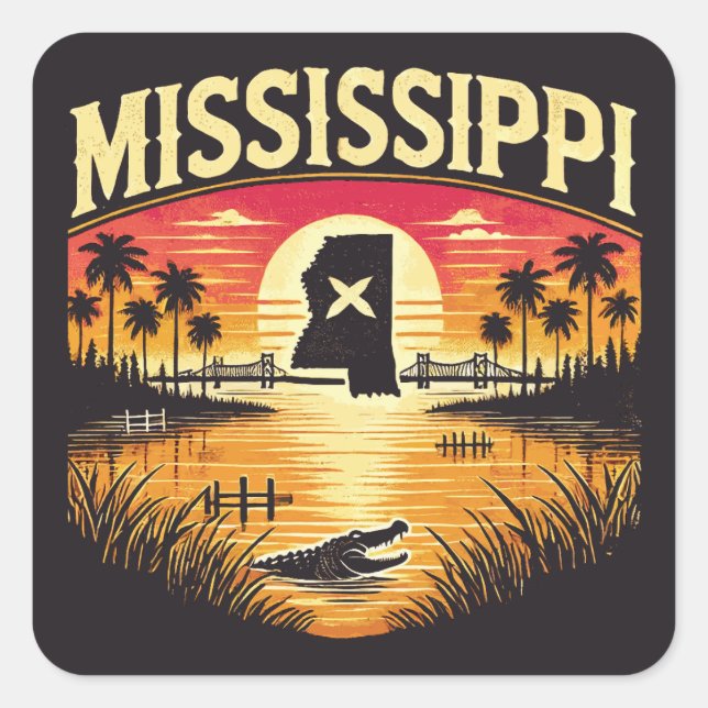 Sticker Carré Mississippi (Devant)