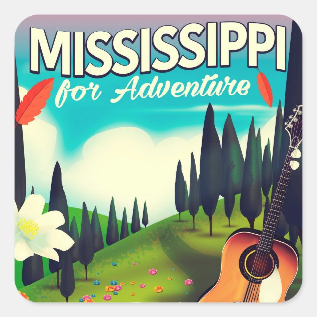 Sticker Carré Mississippi Pour l'aventure (Devant)