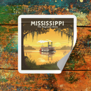 Sticker Carré Mississippi vintage