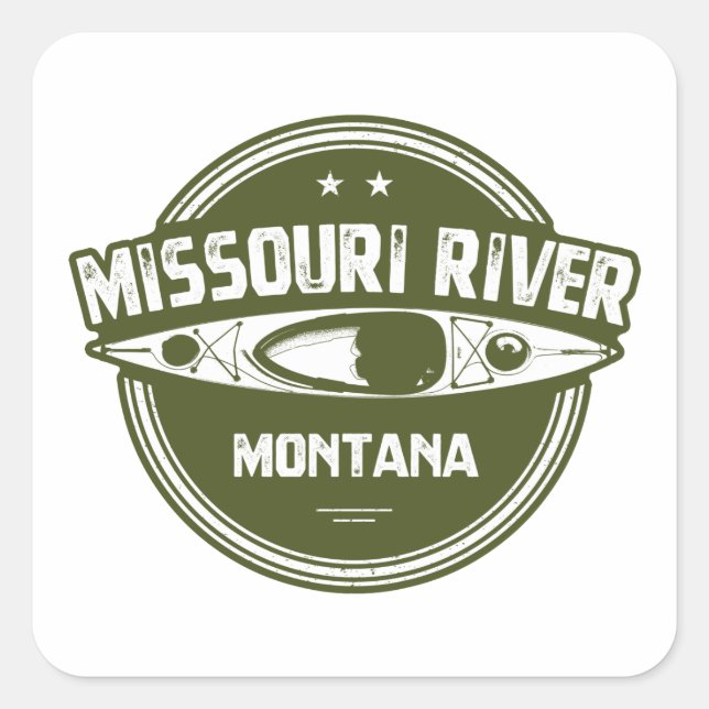 Sticker Carré Missouri River, Montana (Devant)