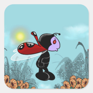 Sticker Carré Mizz Ladybug