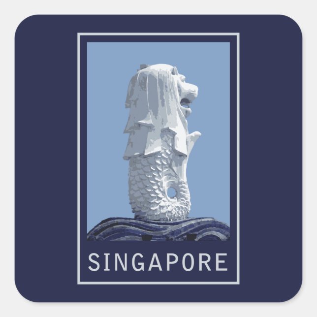 Sticker Carré Mlion de Singapour (Devant)