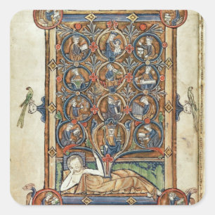 Sticker Carré Mme 21926 l'arbre de Jesse d'un psalter