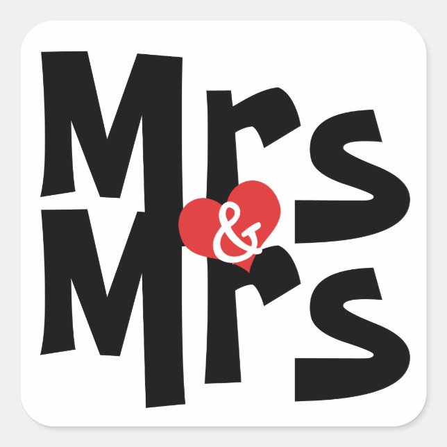 Sticker Carré Mme Et Mme Bold Mariage moderne (Devant)