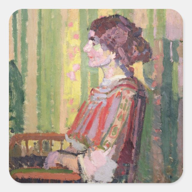 Sticker Carré Mme Robert Bevan, c.1913 (oil on canvas) (Devant)