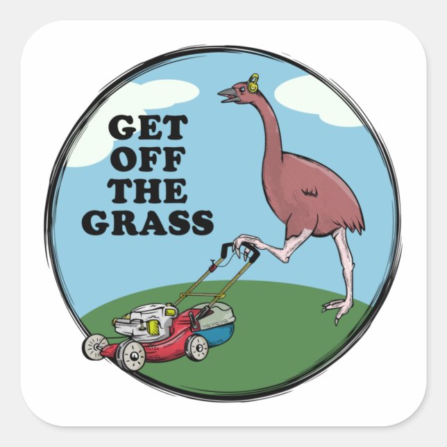 Sticker Carré Moa avec tondeuse (Devant)