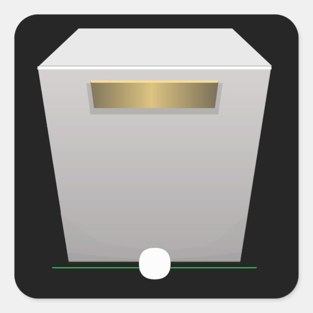 Sticker Carré Mobilier brillant latéral blanc pedestal musée (Devant)