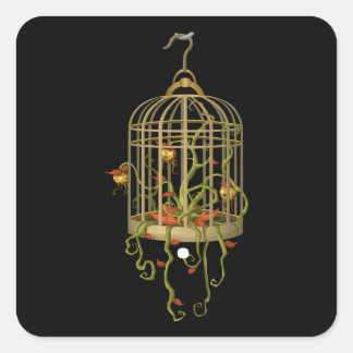Sticker Carré Mobilier brillant plafond déco cage d'oiseau