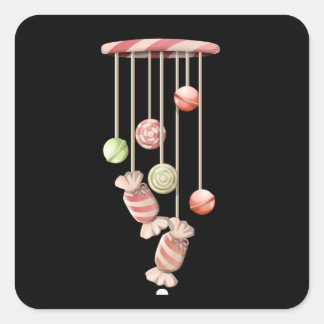 Sticker Carré Mobilier brillant plafond déco pendante bonbon