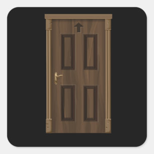 Sticker Carré Mobilier brillant porte couleur de la porte de cou