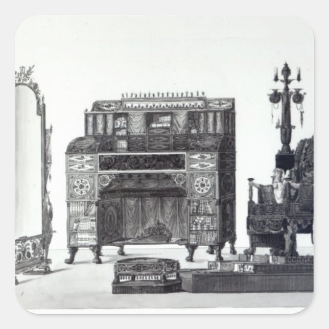 Sticker Carré Mobilier de style grec (Devant)