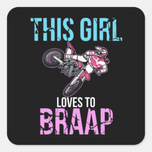 Sticker Carré Mocycle Girls Dirt Bike Women Motocross Braap