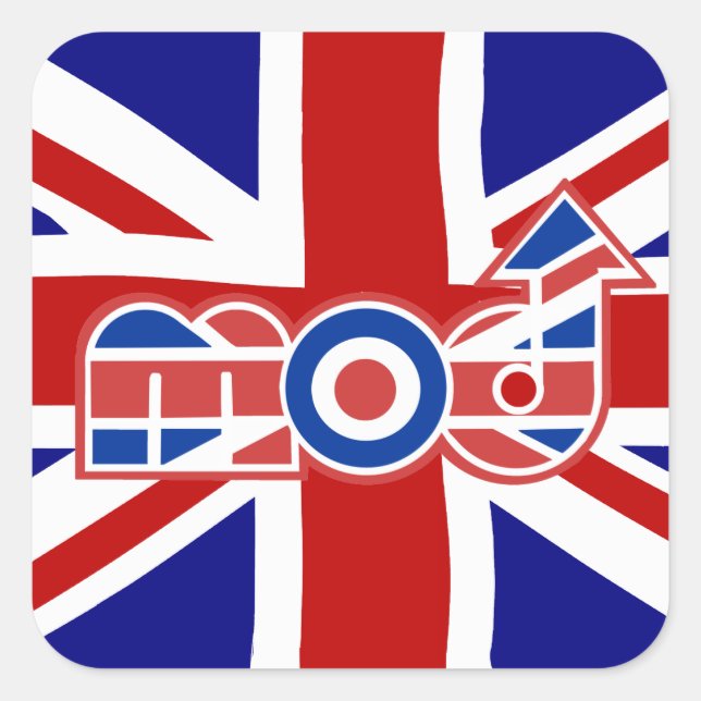 Sticker Carré Mod Logo Union Jack Arrière - plan carré autocolla (Devant)