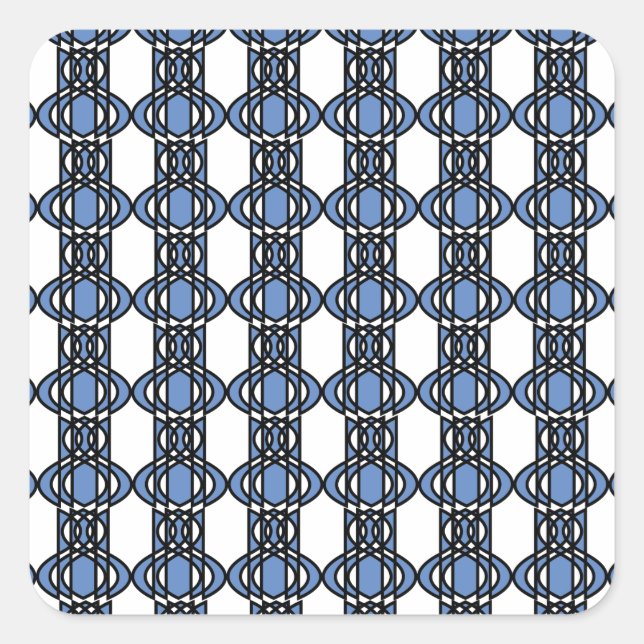 Sticker Carré Mod Retro Blue Abstrait Scarab Motif (Devant)