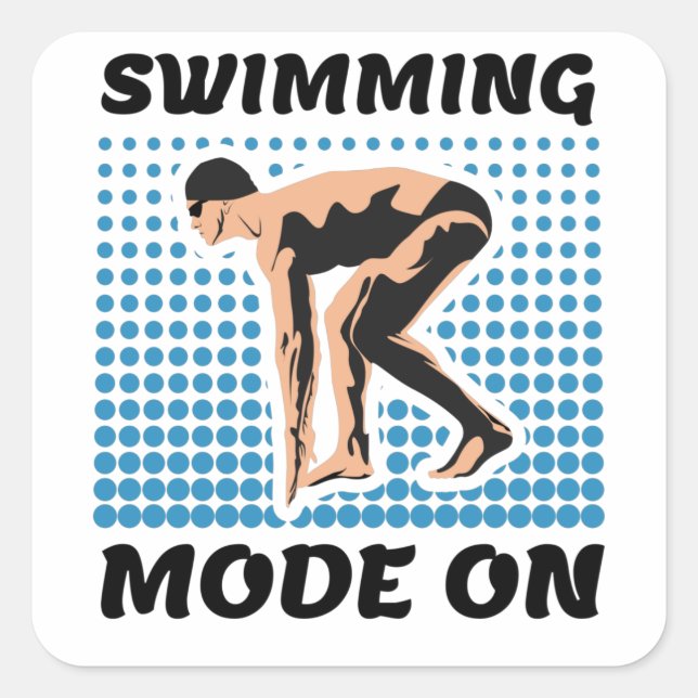 Sticker Carré Mode baignade sur - Pool Lover (Devant)