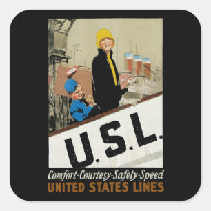 Sticker Carré Mode de revêtement d'océan de ~ d'USL