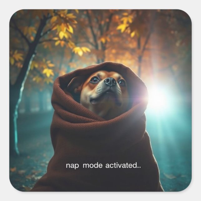 Sticker Carré mode de sieste activé (Devant)
