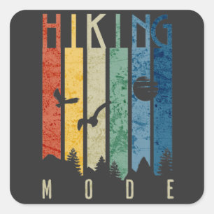 Sticker Carré Mode randonnée Nature Extérieur Montagne Camping A