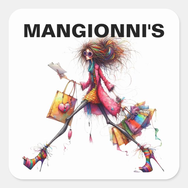 Sticker Carré Mode Shopping (Devant)