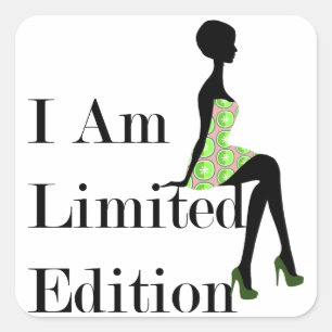 Sticker Carré Mode Silhouette I Am Limited Edition Citation