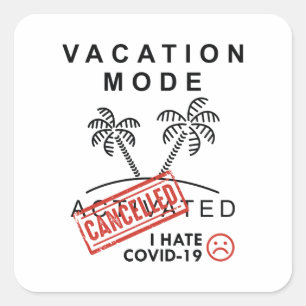 Sticker Carré Mode vacances annulé