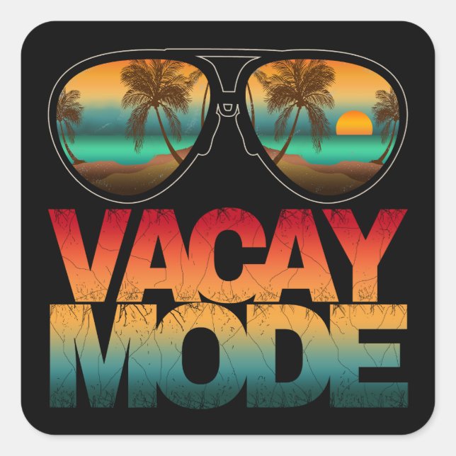 Sticker Carré Mode Vacay (Devant)