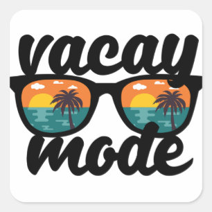 Sticker Carré Mode Vacay Conception estivale