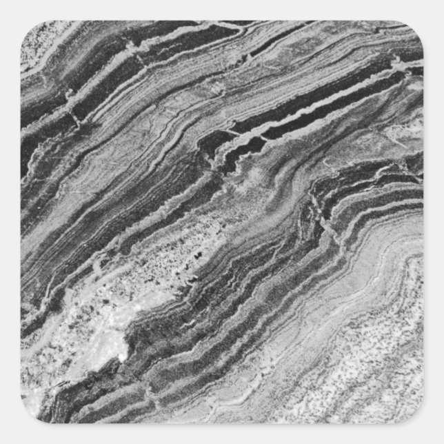 Sticker Carré Modèle blanc en marbre gris, Personnaliser (Devant)