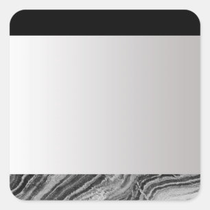 Sticker Carré Modèle blanc Gradation Argent, Blk & B/W Granite