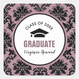 Sticker Carré Modèle Damask Graduation personnalisée