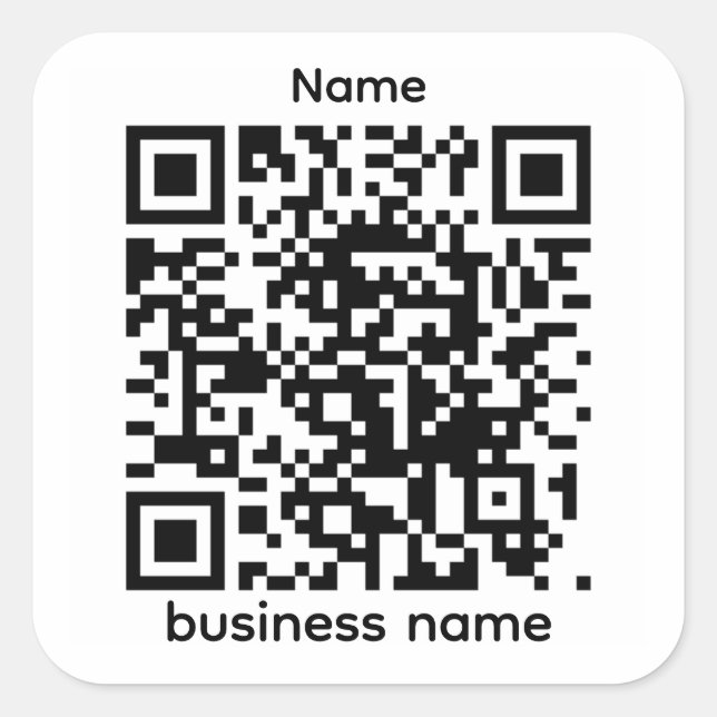 Sticker Carré Modèle d'autocollant QR (Devant)