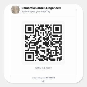 Sticker Carré Modèle d'autocollant QR PeekTag