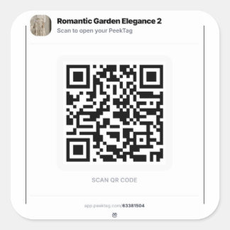 Sticker Carré Modèle d'autocollant QR PeekTag