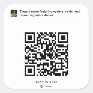 Sticker Carré Modèle d'autocollant QR PeekTag