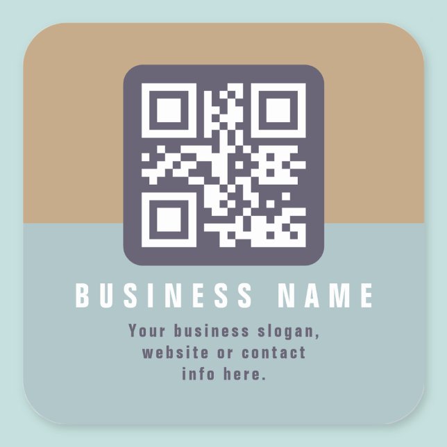Sticker Carré Modèle de code QR moderne éditable | Couleurs atté (Créateur téléchargé)