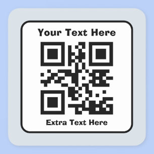 Sticker Carré Modèle de code QR numérisable avec texte modifiabl