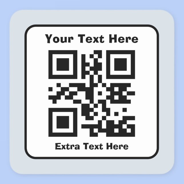 Sticker Carré Modèle de code QR numérisable avec texte modifiabl (Créateur téléchargé)