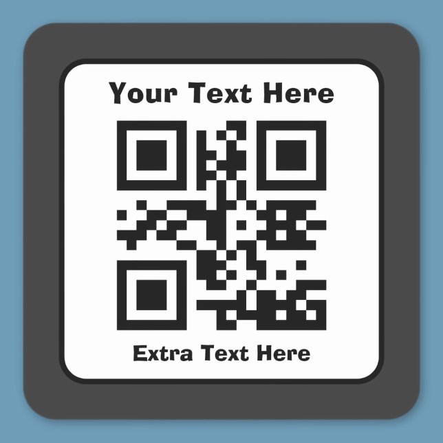 Sticker Carré Modèle de code QR scannable avec texte modifiable (Créateur téléchargé)