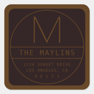 Sticker Carré Modèle de conception rétro-moderne modifiable Br