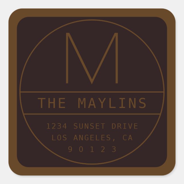 Sticker Carré Modèle de conception rétro-moderne modifiable | Br (Devant)