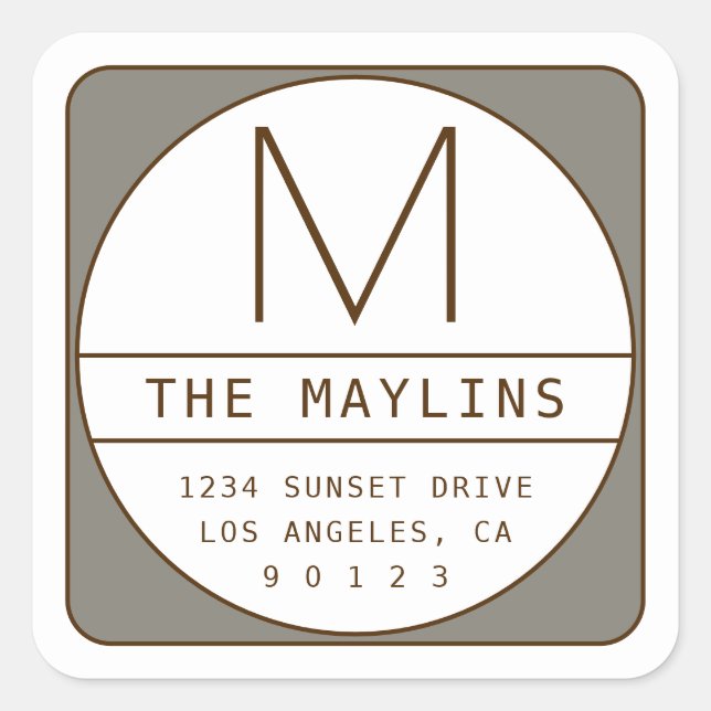 Sticker Carré Modèle de conception rétro-moderne modifiable | Gr (Devant)