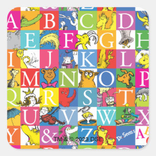 Sticker Carré Modèle de lettres majuscules colorées de l'ABC de