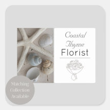 Modèle de logo de marque de fleuriste côtier édita