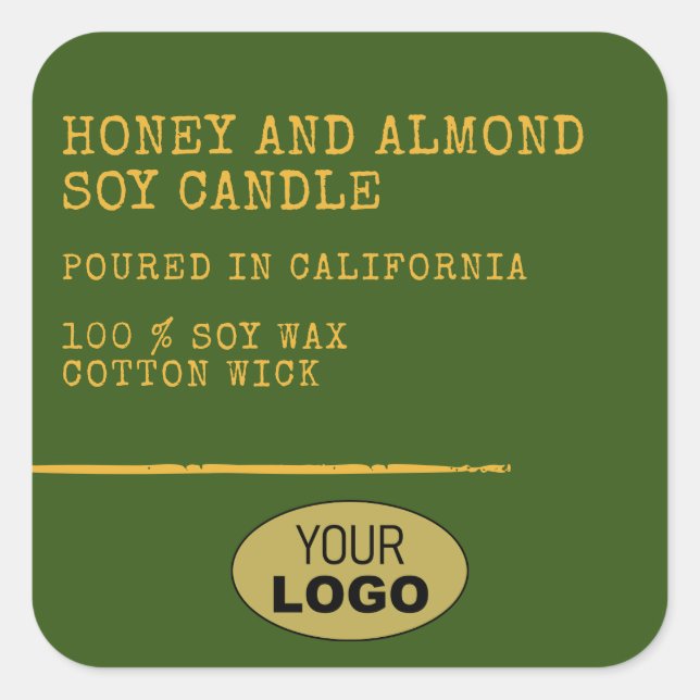 Sticker Carré Modèle de logo moderne Simple Dark Forest Green (Devant)