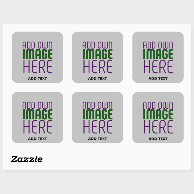 STICKER CARRÉ MODÈLE DE TEXTE D'IMAGE ASH SIMPLE MODERNE (Feuille)