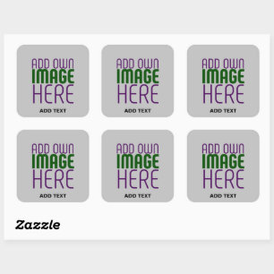 STICKER CARRÉ MODÈLE DE TEXTE D'IMAGE ASH SIMPLE MODERNE