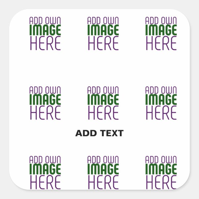 STICKER CARRÉ MODÈLE DE TEXTE D'IMAGE BLANCHE SIMPLE MODERNE (Devant)