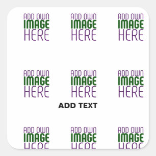 STICKER CARRÉ MODÈLE DE TEXTE D'IMAGE BLANCHE SIMPLE MODERNE