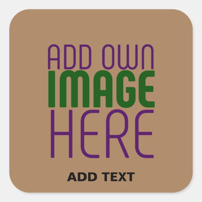 STICKER CARRÉ MODÈLE DE TEXTE D'IMAGE BROWN SIMPLE MODERNE (Devant)